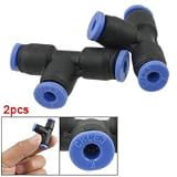 Buy 2 PCS 4mm Tee Adapter Push In Pipe Fittings Quick Connector by uxcell
