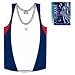 Viga Men's Impala Running Vest / Singlet (Size: Medium) (Colour: White / Navy Blue / Red )