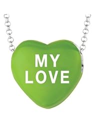 Sweethearts Enamel "My love" Heart on 16" Necklace Pendant with Gift Box