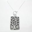Rectangular Tree of Life Pendant in Sterling Silver with Oxidized Finish on an 18" Box Chain, #9184
