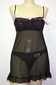JLO Butterfly Kisses mesh chemise with matching thong. Style #131028