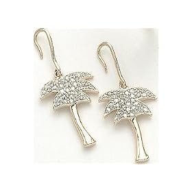10KT 1/4 CT.TW Diamond Palm Tree Earrings 10KT GOLD by 