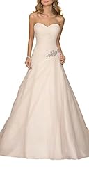 A-line Chiffon/Satin Floor Length Lace-Up  Wedding Dress  With Rhinestones