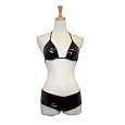 Exposed by Magic Silk Liquid Onyx Bra/Boy Short Set, L/XL, Black