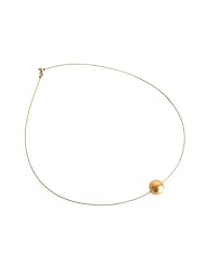Gemshine 12mm Tahiti Gold Pearl Necklace In 14k Gold