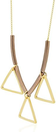 Gold Toned Triangle Pendant Necklace, Exquisite Floating Triangle Necklace, Stylish Dainty Womens Jewelry