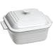 Le Creuset Stoneware 3-Quart Square Casserole with Lid, White