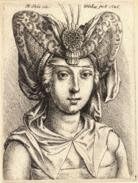 Sheet of 21, 2.5 inch x 1.5 inch (6.35 x 3.8cm) Gloss Stickers Wenceslaus Hollar - Woman with a turban