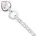 Sterling Silver Puffed Heart Charm Bracelet
