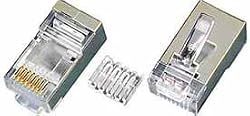 CAT6 Stranded Crimp Connector RJ45 Plug Ends w/ Insert , Shielded 100 Pack