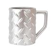 Silver Diamond Plate Construction Mug Coffee Cup, Mr. Fix It DIY Man Gift