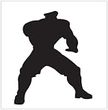 Street Fighter M. Bison Sticker Decal. Peel and Stick. Black