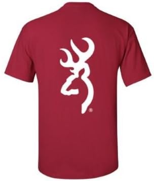 Browning Short Sleeve Tee White Buckmark Maroon SM