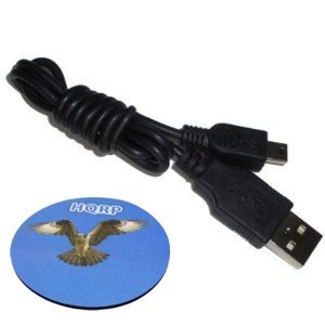 HQRP USB to mini USB Cable for LeapFrog Leapster L-Max ; Leapster TV ; Didj Custom Gaming System ; LeapReader Junior Book Pal plus HQRP Coaster