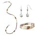 Square Silver Cultured Pearl Necklace, Bracelet, and Earrings Set