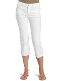 Levis Womens Mid Rise Capri, Winter White, 6
