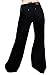 Ladies 60s 70s Disco Retro Black Stretch Hippy Wide Leg BellBottoms Super Flares