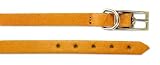"(Rosewood) Plain Sewn Leather Dog Collar 12"" x 3/8"" (Tan) No N/Plate"