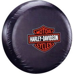 Harley Davidson Bar & Shield Logo Orange & White Rear Spare Tire Cover Harley Davidson Bar & Shield Logo Orange & White Rear Spare Tire Cover