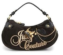 Juicy Couture Velour City Girl Shoulder Bling Ring Bag Black