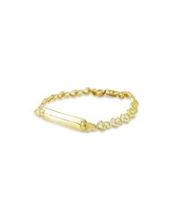 Kids 14k Solid Gold Heart Links Engraveable ID Bracelet
