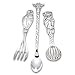 SAFARI 3 PC BABY SET - SAFARI BABY FORK AND SPOONS, SILVER PLATED