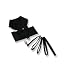 Shiney Square Button Black Harness w/ Leash - S