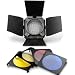 Barn Door & Honeycomb Grid & Gel Set for Elinchrom Flash 5.5"