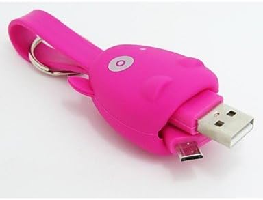 COYO Hippo Key Ring Multi-Functional Mini Lightning 2-IN-1 USB Data Cable Sync Charge For Iphone 6/6plus/5s/5c Sumsung Android System (Rose)