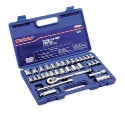 Westward 6XZ84 Socket Set, 33 Pieces