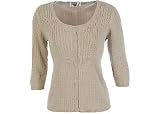 Misses Bay Studio 3/4 Sleeve Crew Neck Cardigan Sweater