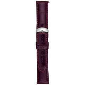 21MM Shiny Ruby Square Grain Alligator Watch Strap by ShopNBC