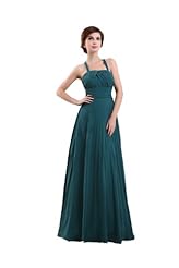 Sexy Ruched Backless Chiffon/Satin Floor Length Full Length Sheath Halter Sleeveless Party Dress 