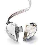 Clear Crystal Heart USB Drive 2GB