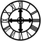 Giant 36 Inch Diameter Hand-crafted Tower Wall Clock (Roman Numerals, Celtic Cross Style)