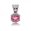Created Pink Sapphireand Diamond Pendant in 14 Karat White Gold