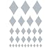 Set of 30 - Metallic Silver Diamonds Vinyl Wall Graphic Decals Stickers