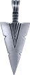 BICO AUSTRALIA JEWELRY (E54) SPEARHEAD - DETERMINATION OF SPIRIT TRIBAL ADVENTURES - Comes with a Generic 18 inch (to 20in) Adjustable 4mm Black Rubber Necklace.