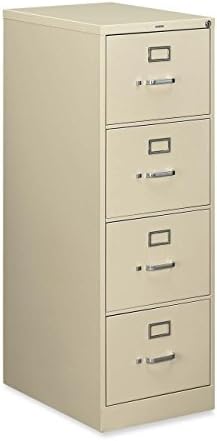 HON 510 Series Vertical File With Lock - 18.3" x 25" x 52" - Steel - 4 x File Drawer(s) - Legal - Security Lock - Putty
