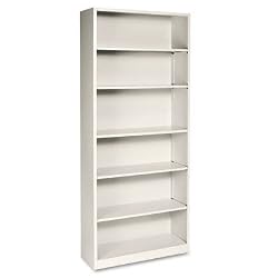 HON Company HONS82ABCL 6 Shelf Metal Bookcase- 34-.50in.x12-.63in.x81-.13in.- Putty