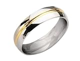 Ladies 6mm Titanium Wedding Band with 14K Gold Accent