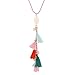 D Exceed Handcraft Multi Layered Colourful Beaded Charms Tassel Pendant Necklaces, 32