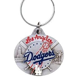 Los Angeles Dodgers Oval Pewter Keychain