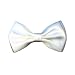 ALL WHITE PRETIED SATIN CLIP ON MEN'S FORMAL BOW TIE