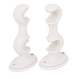 uxcell カーテン ロッド ブラケット ダブル クリップ 16x9cm ホワイト 2個入り