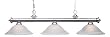 Z-Lite 100703PT-SW16 56-Inch 3-Light Billiard / Island Fixture with White Swirl Glass Shades