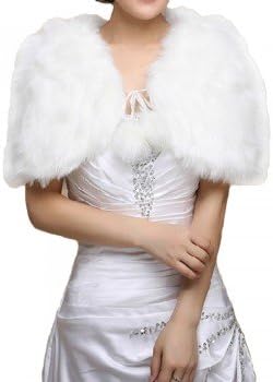 New Evening Dress Wedding Cape Faux Fur Warm Wrap Shrug Bolero Coat Shawl Scarf