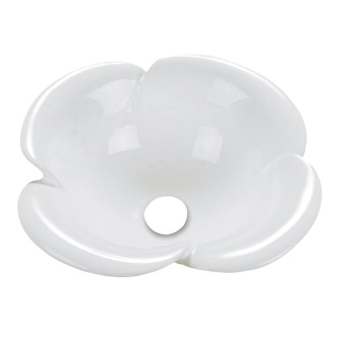 Decolav 1461-CWH Flower Shaped Vitreous China Semi-Recessed Vessel, White
