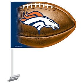 Denver Broncos Die-Cut Car Flag