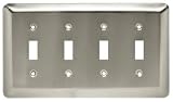 Liberty Hardware 126434 Stamped Round Quad Switch Wall Plate, Satin Nickel